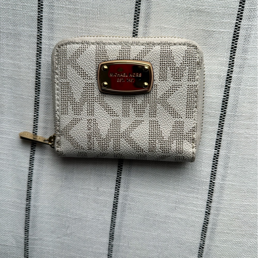Michael Kors white monogram wallet
